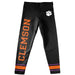 Clemson Tigers Verbiage And Logo Black Stripes Leggings - Vive La Fête - Online Apparel Store