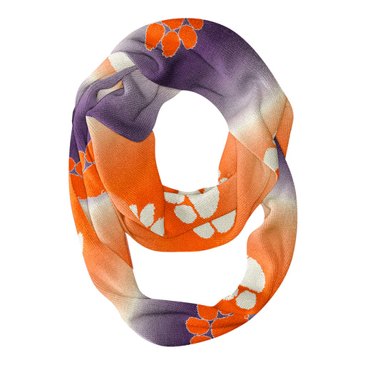 Clemson Tigers Vive La Fete All Over Logo Game Day Collegiate Women Ultra Soft Knit Infinity Scarf