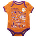 Clemson Tigers Hand Sketched Vive La Fete Impressions Artwork Infant Orange Short Sleeve Onesie Bodysuit