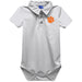 Clemson Tigers Embroidered White Solid Knit Polo Onesie