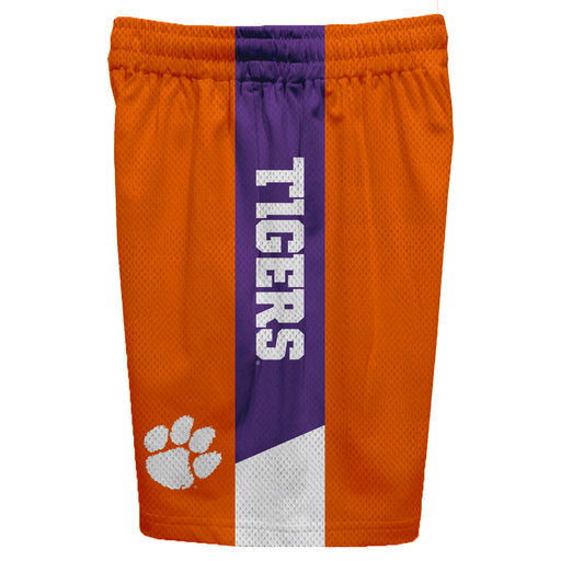 Clemson Tigers Vive La Fete Game Day Orange Stripes Boys Solid Purple Athletic Mesh Short - Vive La Fête - Online Apparel Store