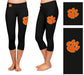 Clemson Tigers Vive La Fete Game Day Collegiate Large Logo on Thigh and Waist Girls Black Capri Leggings - Vive La Fête - Online Apparel Store