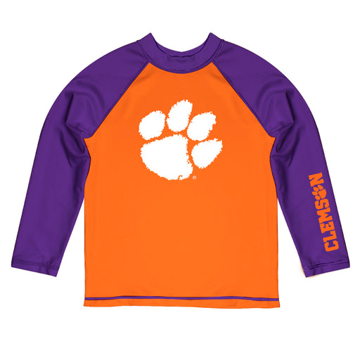 Clemson Tigers Vive La Fete Orange and Purple  Long Sleeve Raglan Rashguard 