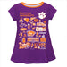 Clemson Tigers Hand Sketched Vive La Fete Impressions Artwork Purple Short Sleeve Top