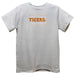 Clemson Tigers Smocked White Knit Short Sleeve Boys Tee Shirt