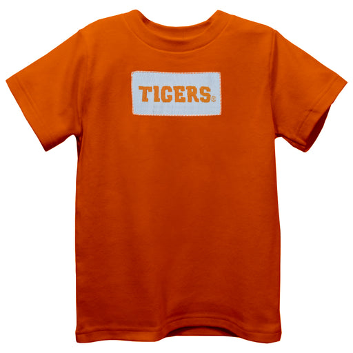 Clemson Tigers Smocked Orange Knit Short Sleeve Boys Tee Shirt