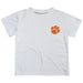 Clemson Tigers Hand Sketched Vive La Fete Impressions Artwork Boys White Short Sleeve Tee Shirt