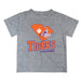 Clemson Tigers Vive La Fete State Map Gray Short Sleeve Tee Shirt