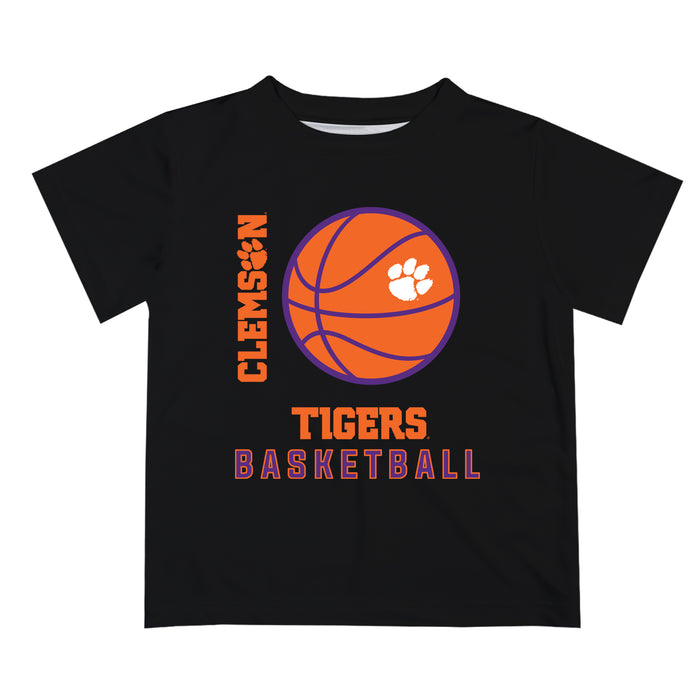 Clemson Tigers Vive La Fete Basketball V1 Black Short Sleeve Tee Shirt
