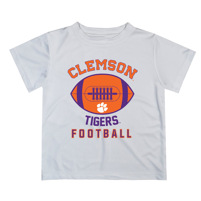 Clemson Tigers Vive La Fete Football V2 White Short Sleeve Tee Shirt