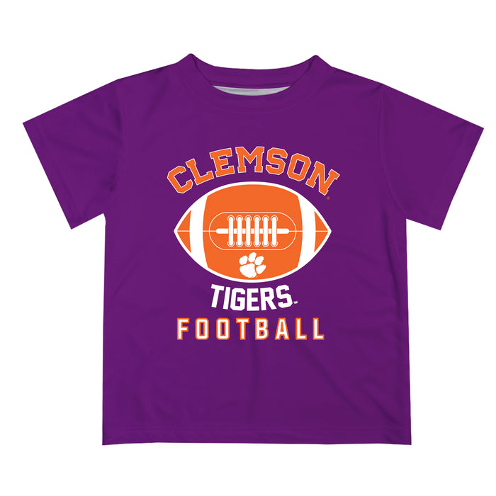 Clemson Tigers Vive La Fete Football V2 Purple Short Sleeve Tee Shirt