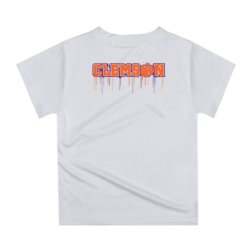 Clemson Tigers Original Dripping Basketball Purple T-Shirt by Vive La Fete - Vive La Fête - Online Apparel Store