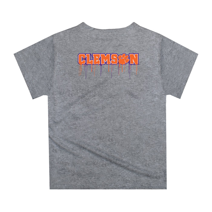 Clemson Tigers Original Dripping Basketball Purple T-Shirt by Vive La Fete - Vive La Fête - Online Apparel Store