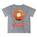 Clemson Tigers Original Dripping Basketball Heather Gray T-Shirt by Vive La Fete