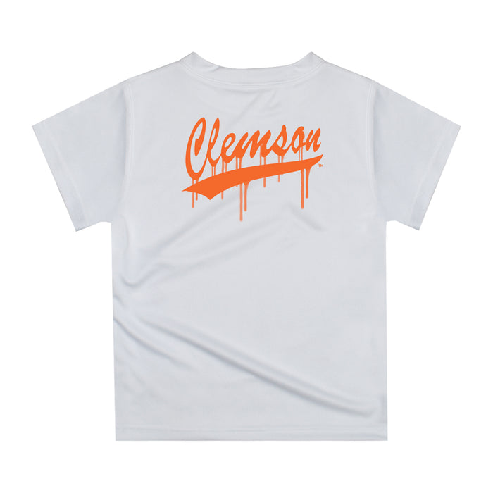 Clemson Tigers Original Dripping Baseball Helmet Purple T-Shirt by Vive La Fete - Vive La Fête - Online Apparel Store