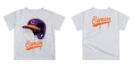 Clemson Tigers Original Dripping Baseball Helmet Purple T-Shirt by Vive La Fete - Vive La Fête - Online Apparel Store
