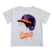 Clemson Tigers Original Dripping Baseball Helmet White T-Shirt by Vive La Fete