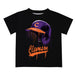 Clemson Tigers Original Dripping Baseball Helmet Black T-Shirt by Vive La Fete