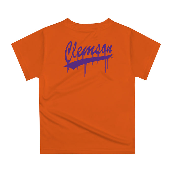 Clemson Tigers Original Dripping Baseball Helmet Purple T-Shirt by Vive La Fete - Vive La Fête - Online Apparel Store