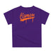 Clemson Tigers Original Dripping Baseball Helmet Purple T-Shirt by Vive La Fete - Vive La Fête - Online Apparel Store