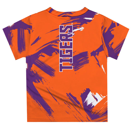 Clemson Tigers Vive La Fete Boys Game Day Orange Short Sleeve Tee Paint Brush - Vive La Fête - Online Apparel Store