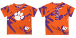 Clemson Tigers Vive La Fete Boys Game Day Orange Short Sleeve Tee Paint Brush - Vive La Fête - Online Apparel Store