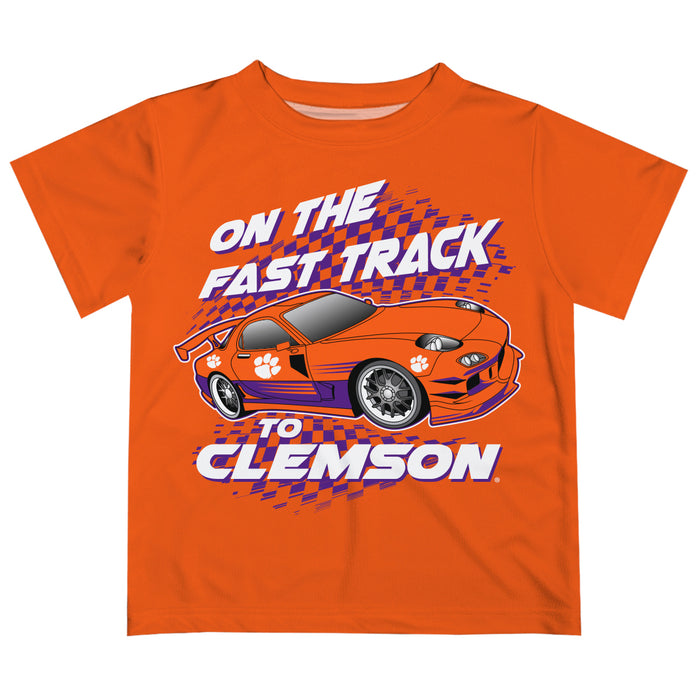 Clemson Tigers Vive La Fete Fast Track Boys Game Day Orange Short Sleeve Tee