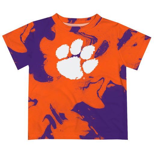 Clemson Tigers Vive La Fete Marble Boys Game Day Orange Short Sleeve Tee