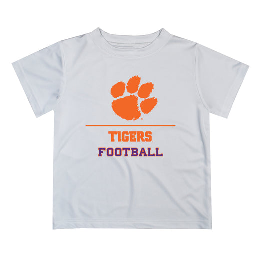 Clemson Tigers Vive La Fete Football V1 White Short Sleeve Tee Shirt