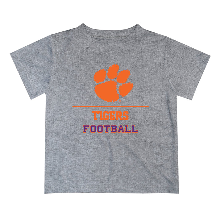 Clemson Tigers Vive La Fete Football V1 Gray Short Sleeve Tee Shirt