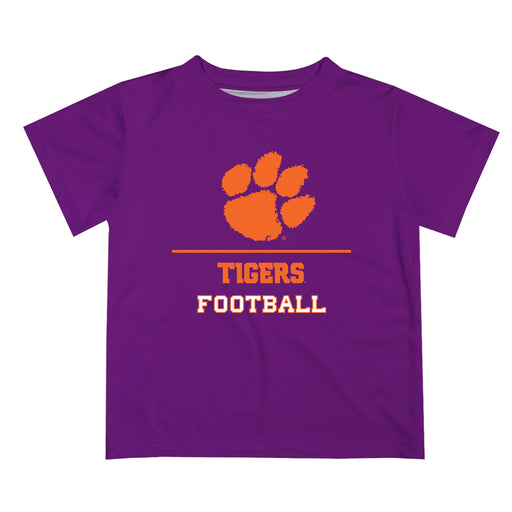 Clemson Tigers Vive La Fete Football V1 Purple Short Sleeve Tee Shirt