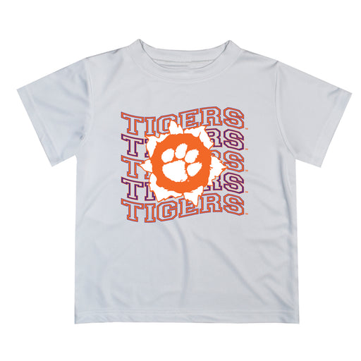 Clemson Tigers Vive La Fete  White Art V1 Short Sleeve Tee Shirt