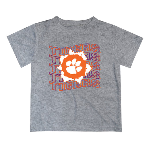 Clemson Tigers Vive La Fete  Gray Art V1 Short Sleeve Tee Shirt