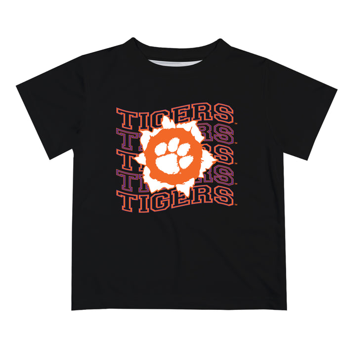 Clemson Tigers Vive La Fete Black Art V1 Short Sleeve Tee Shirt