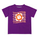 Clemson Tigers Vive La Fete  Purple Art V1 Short Sleeve Tee Shirt