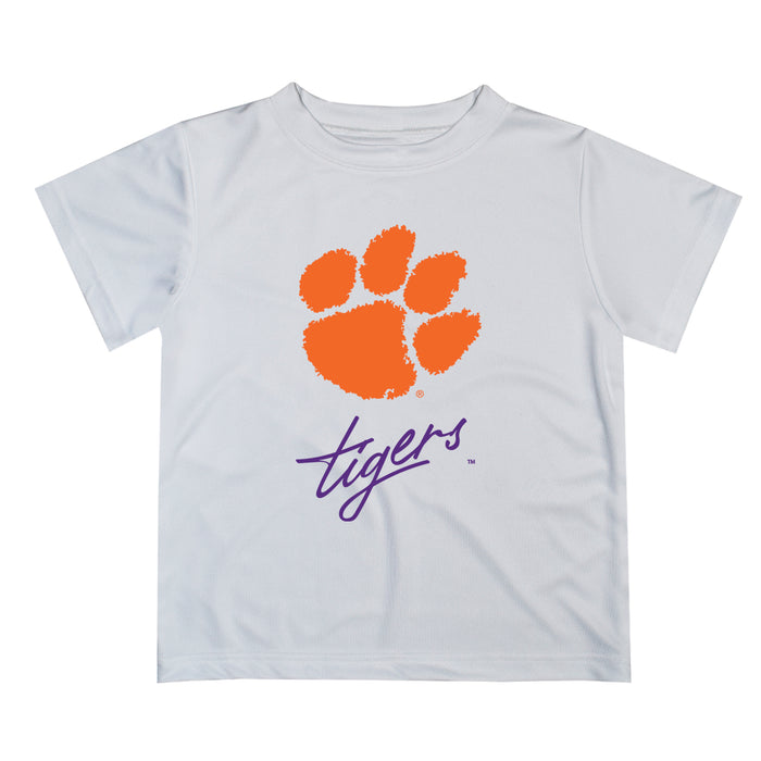Clemson Tigers Vive La Fete Script V1 White Short Sleeve Tee Shirt