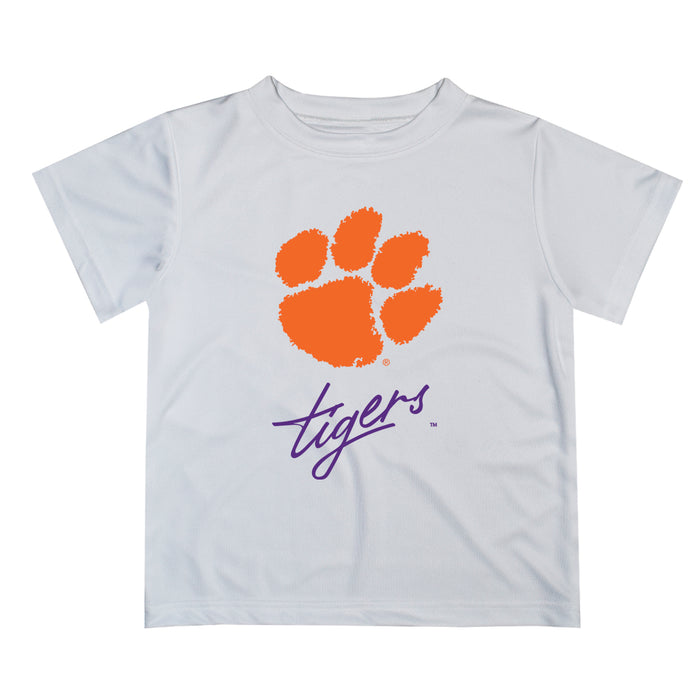 Clemson Script Merchandise Clemson Tigers Vive La Fete Script V1 White Short Sleeve Tee Shirt ...