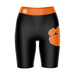 Clemson Tigers Vive La Fete Game Day Logo on Thigh and Waistband Black and Orange Women Bike Short 9 Inseam