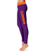 Clemson Tigers Vive La Fete Game Day Collegiate Logo on Thigh Purple Women Yoga Leggings 2.5 Waist Tights - Vive La Fête - Online Apparel Store