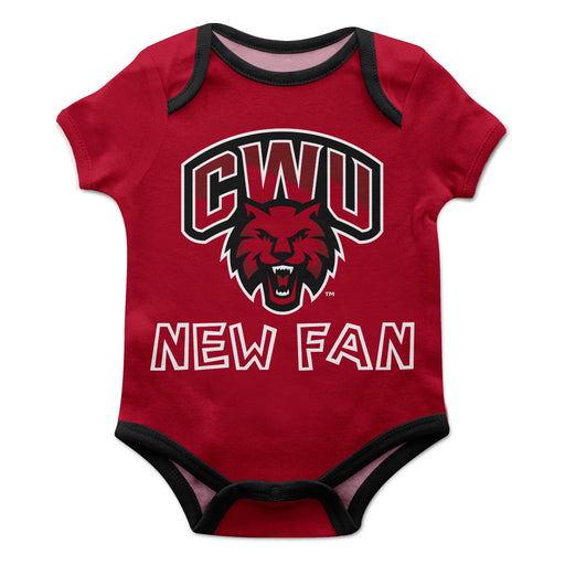 Central Washington Wildcats Vive La Fete Infant Game Day Red Short Sleeve Onesie New Fan Logo and Mascot Bodysuit - Vive La Fête - Online Apparel Store