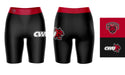 CWU Wildcats Vive La Fete Game Day Logo on Thigh and Waistband Black and Red Women Bike Short 9 Inseam" - Vive La Fête - Online Apparel Store