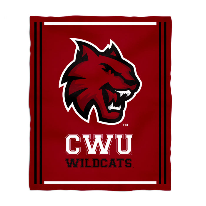 Central Washington Wildcats Vive La Fete Kids Game Day Red Plush Soft Minky Blanket 36 x 48 Mascot