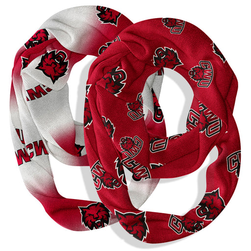 Central Washington Wildcats Vive La Fete All Over Logo Collegiate Women Set of 2 Light Weight Ultra Soft Infinity Scarfs
