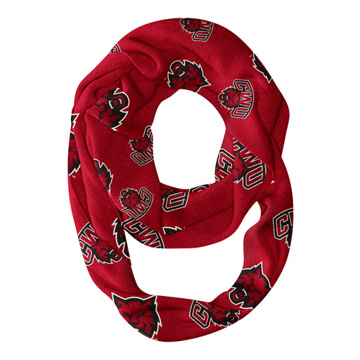 Central Washington Wildcats Vive La Fete Repeat Logo Game Day Collegiate Women Light Weight Ultra Soft Infinity Scarf