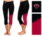 CWU Wildcats Vive La Fete Game Day Collegiate Leg Color Block Girls Black Red Capri Leggings - Vive La Fête - Online Apparel Store