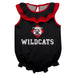 Davidson College Wildcats Black Sleeveless Ruffle Onesie Mascot Bodysuit by Vive La Fete
