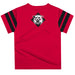 Davidson College Wildcats Vive La Fete Boys Game Day Red Short Sleeve Tee with Stripes on Sleeves - Vive La Fête - Online Apparel Store