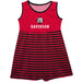Davidson College Wildcats Red and Black Sleeveless Tank Dress with Stripes on Skirt by Vive La Fete