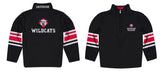 Davidson College Wildcats Vive La Fete Game Day Black Quarter Zip Pullover Stripes on Sleeves - Vive La Fête - Online Apparel Store