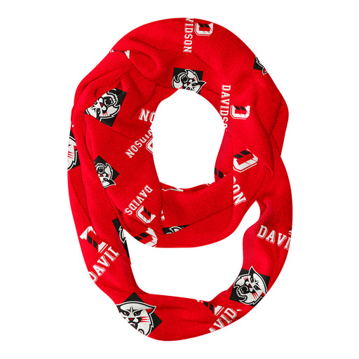 Davidson College Wildcats Vive La Fete Repeat Logo Game Day Collegiate Women Light Weight Ultra Soft Infinity Scarf